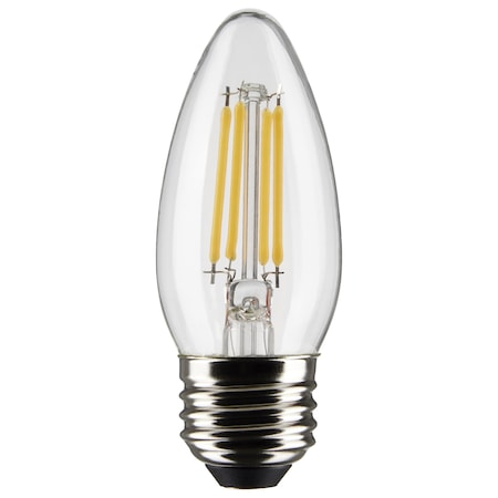 Satco 5.5 Watt B11 LED Lamp, Clear, Medium Base, 90 CRI, 4000K, 120 Volts S21291